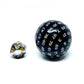 dnd d100 black with white numbers 100 sided dice size comparison