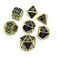 Duergar metal dnd dice set of 7 steampunk blue and gold