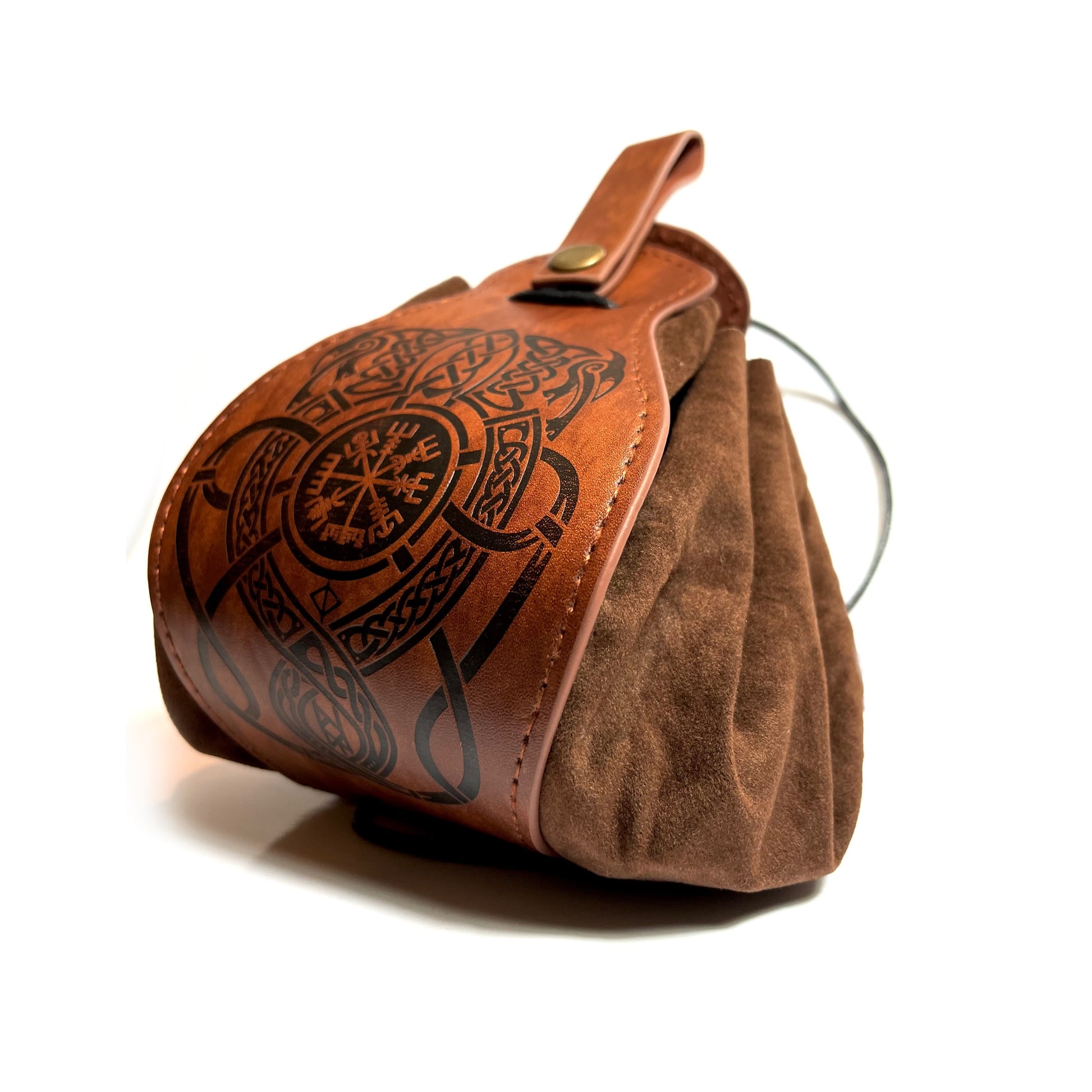 Leather dragon dice bag pouch dnd dice bag full
