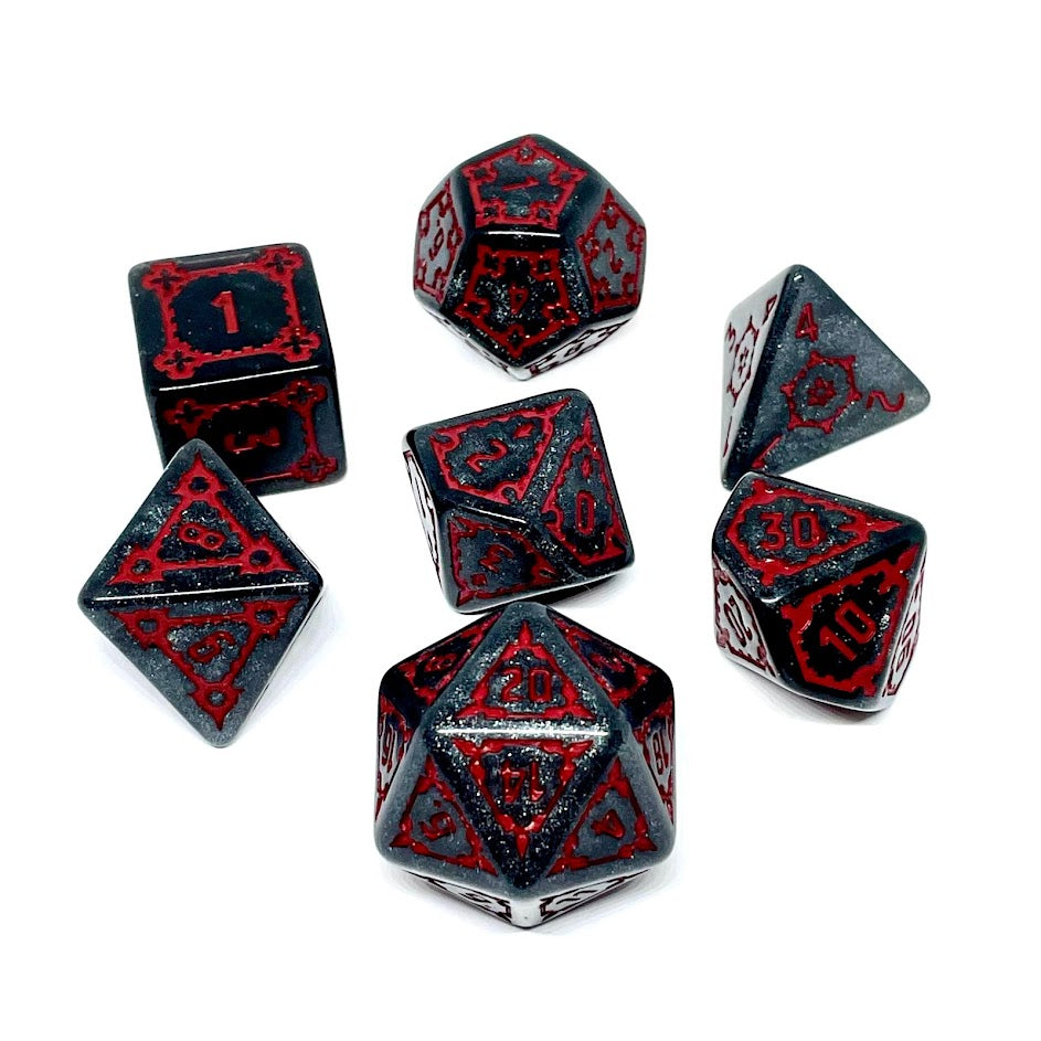 Large Tarrasque plastic dnd dice set of 7