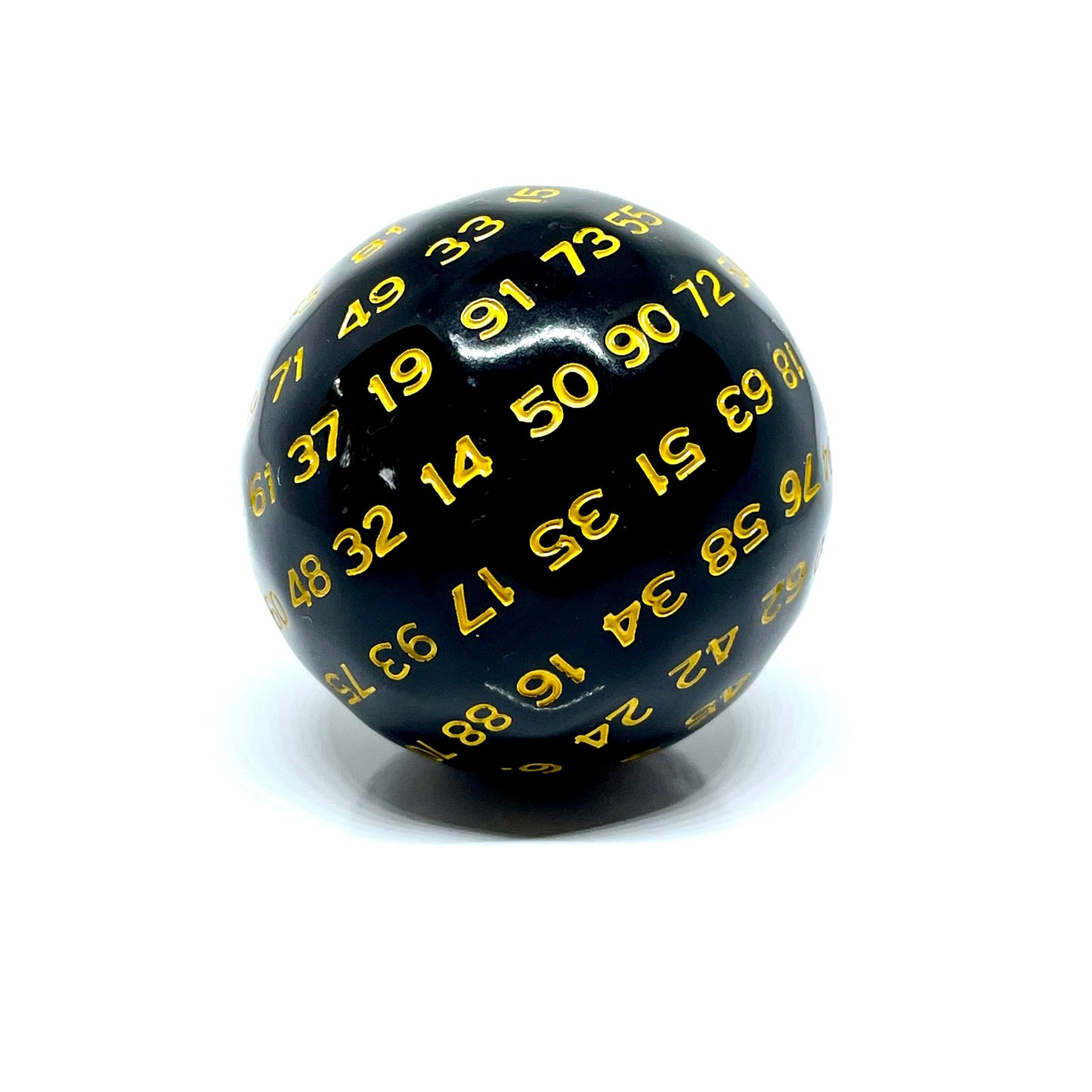dnd d100 black with gold numbers 100 sided dice