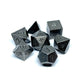 Gorgon metal dnd dice set of 7 sharp edge silver