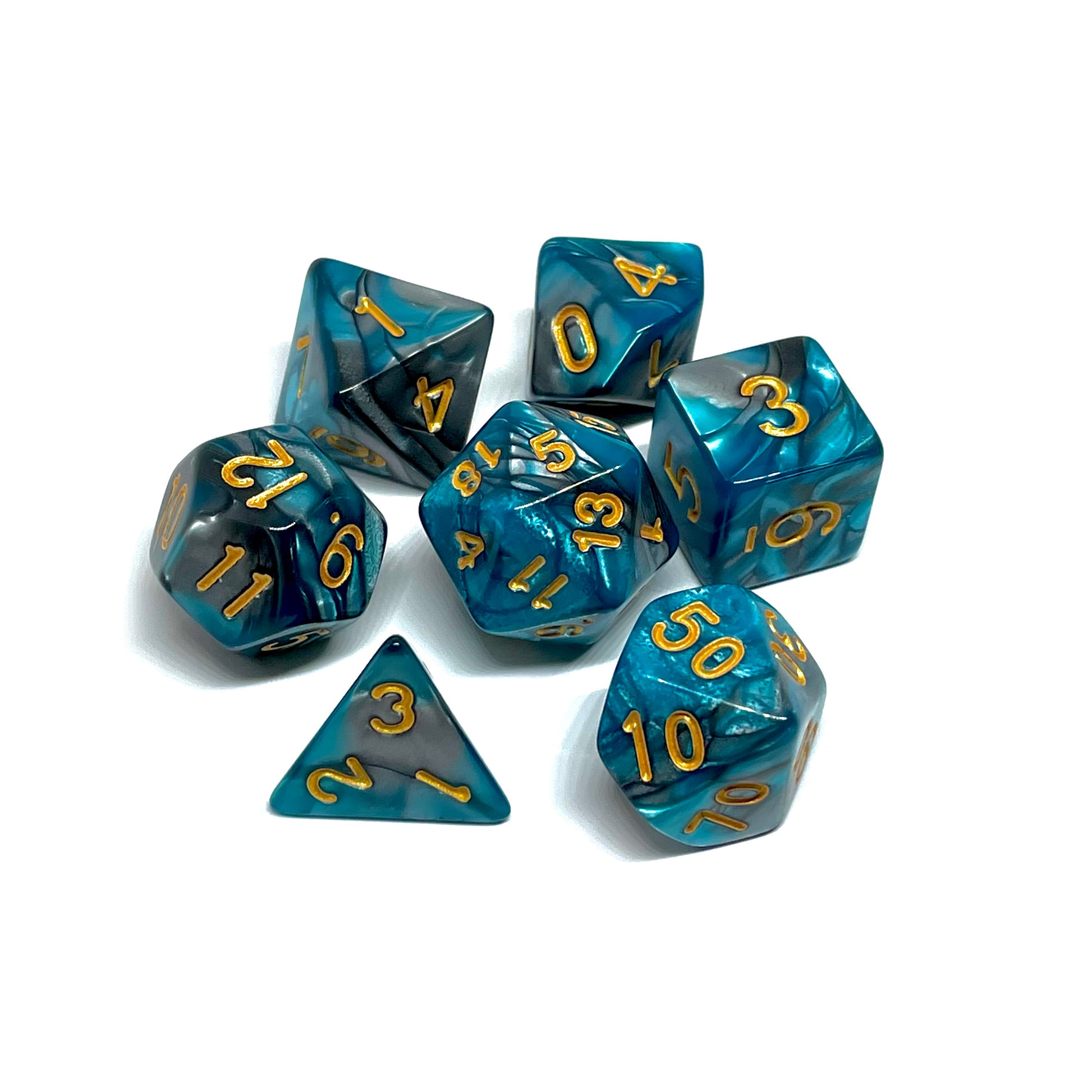 Kuo Toa Plastic Blue dnd Dice Set of 7 
