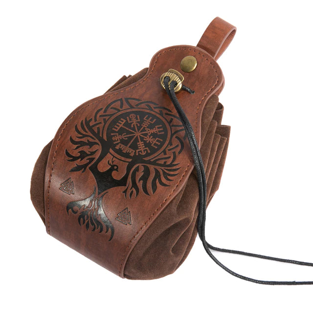 Phoenix dnd dice bag made from leather - closed