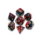 Red black plastic 7 dice set Rogue