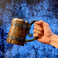 Wooden barrel tankard dnd mug with background
